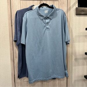 32 Degrees COOL Men’s XXL Blue Polo Short Sleeve Shirts Bundle of 2 Golf Active